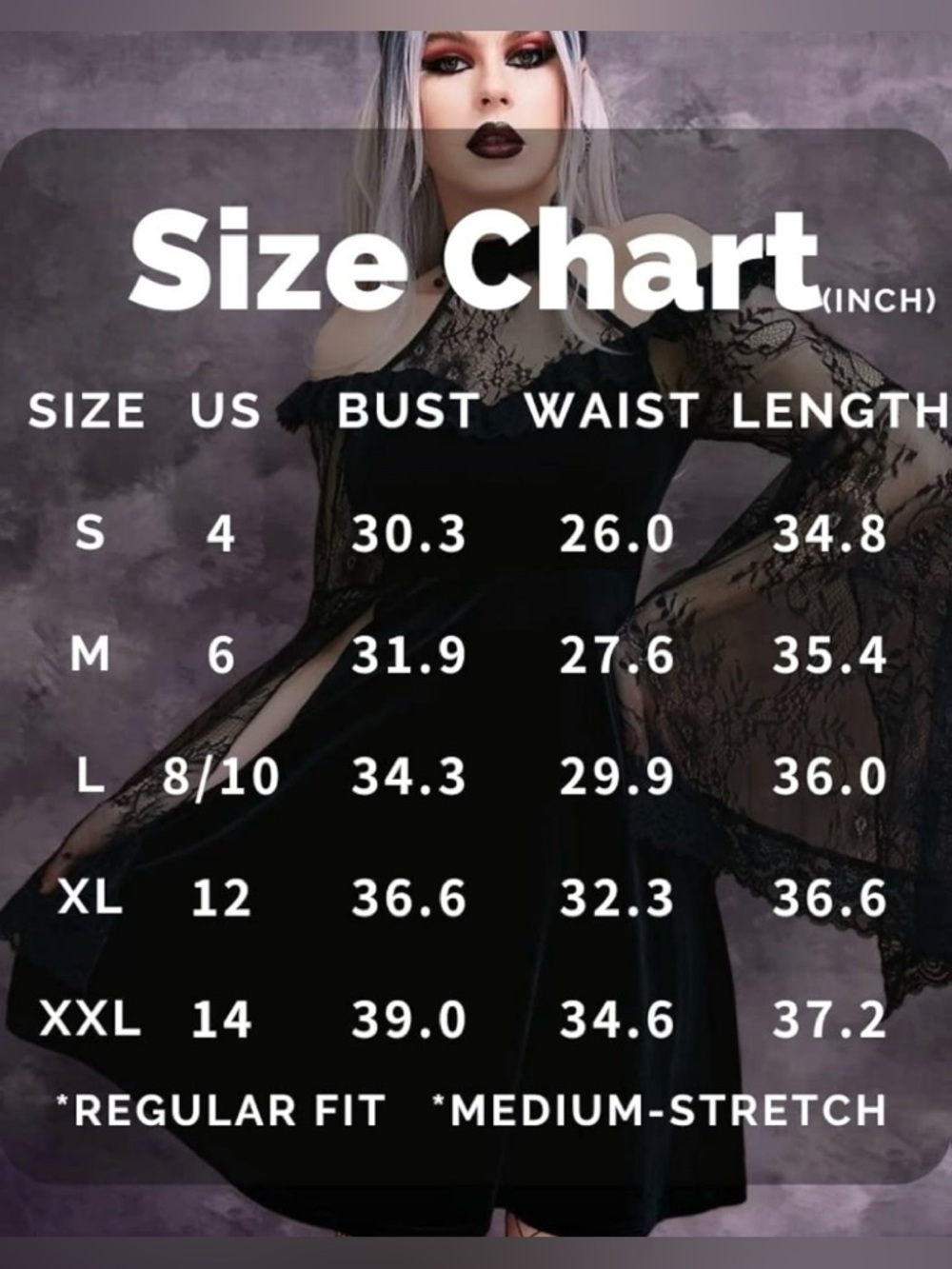 NWT Gothic Velvet and Lace Split Sleeve Cold Shoulder Mesh Dress Black Medium - Picture 5 of 11